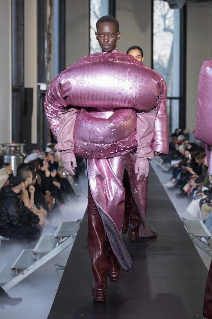 rick owens paris fashion week runway show sequins pink jackets