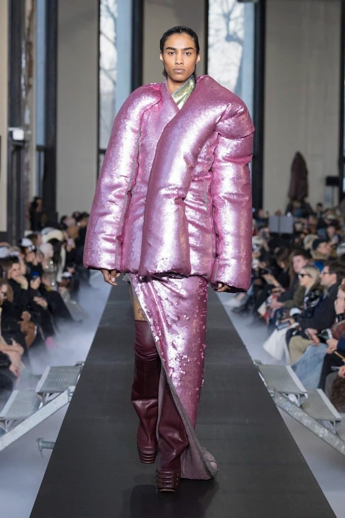 rick owens paris fashion week runway show sequins pink jackets