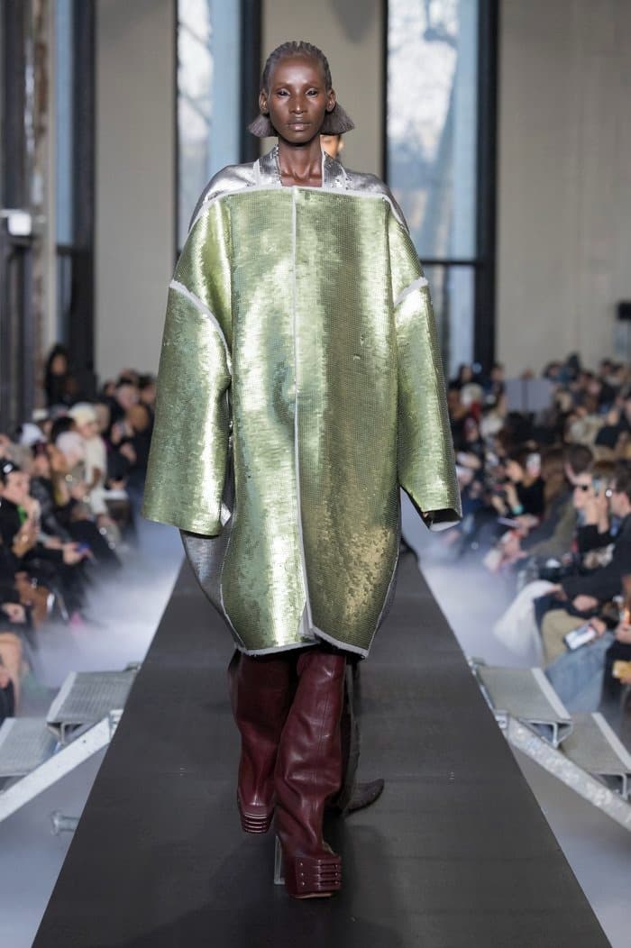 rick owens paris fashion week runway show sequins pink jackets
