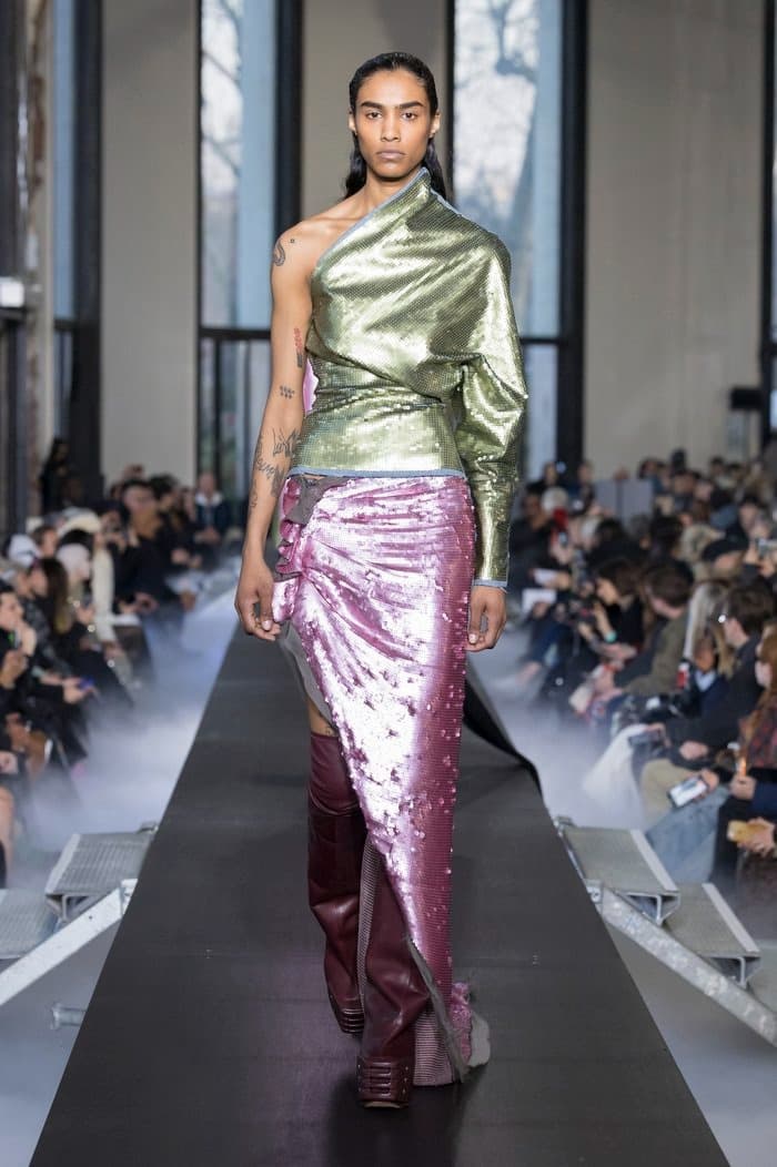 rick owens paris fashion week runway show sequins pink jackets
