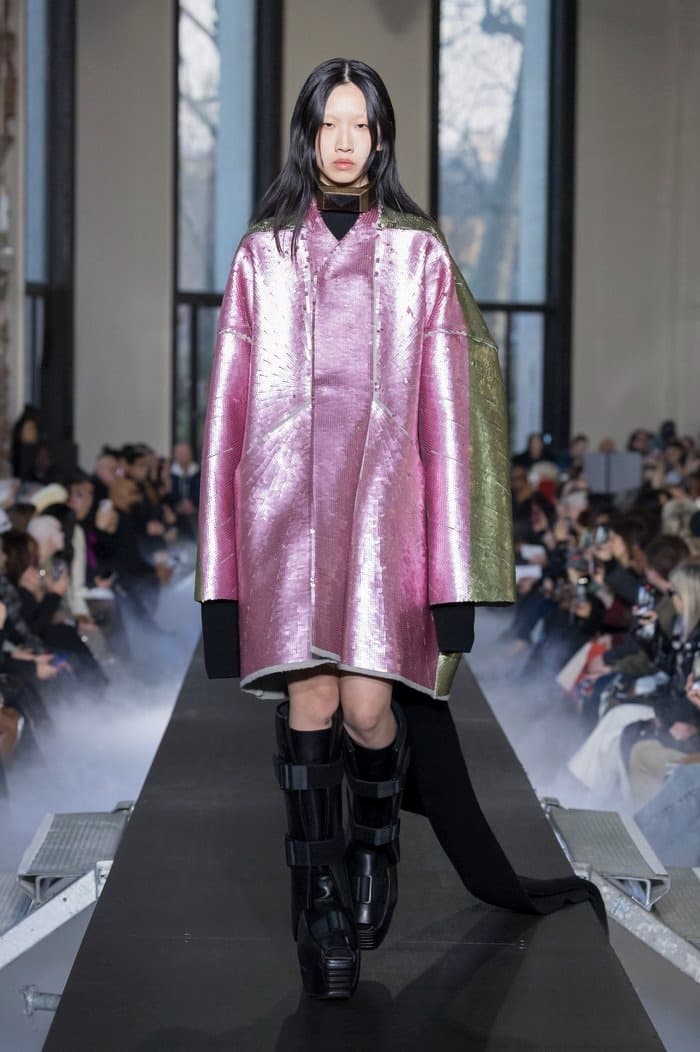rick owens paris fashion week runway show sequins pink jackets