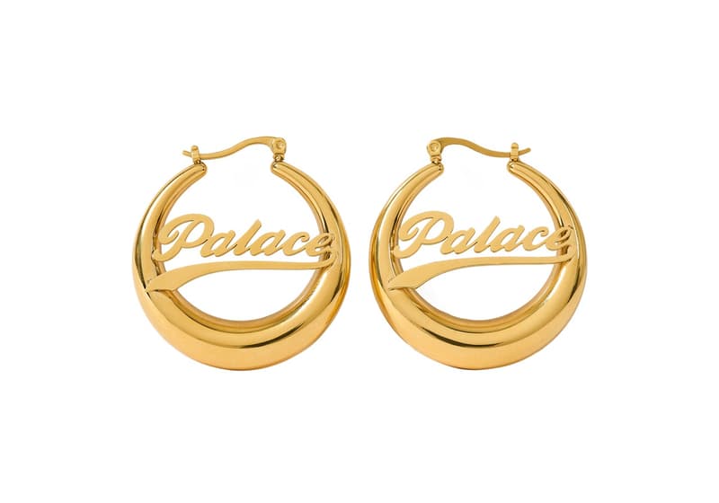 palace polaroid camera hoop logo earrings gold beach toys accessories