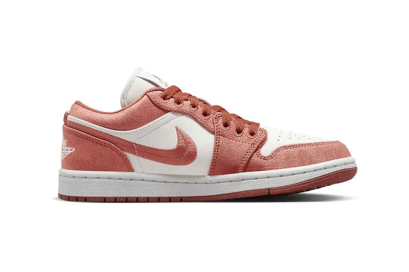 nike air jordan sneaker low canvas pink white