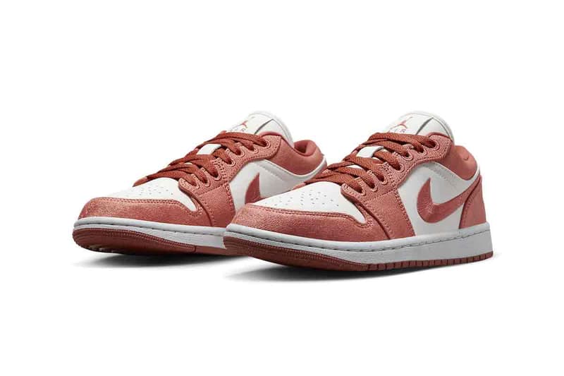 nike air jordan sneaker low canvas pink white