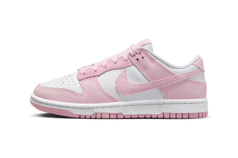 nike dunk low corduroy pink sneaker silhouette trainer