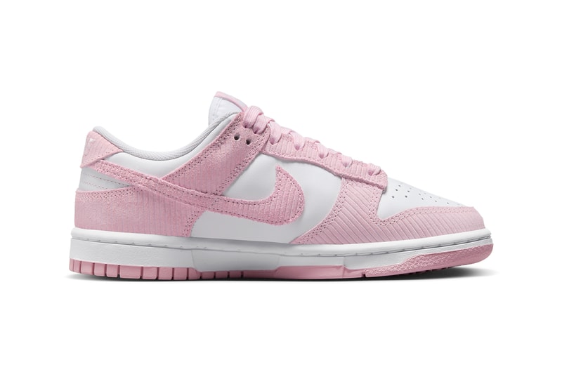 nike dunk low corduroy pink sneaker silhouette trainer