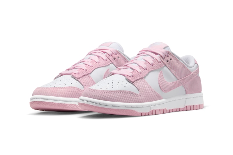 nike dunk low corduroy pink sneaker silhouette trainer