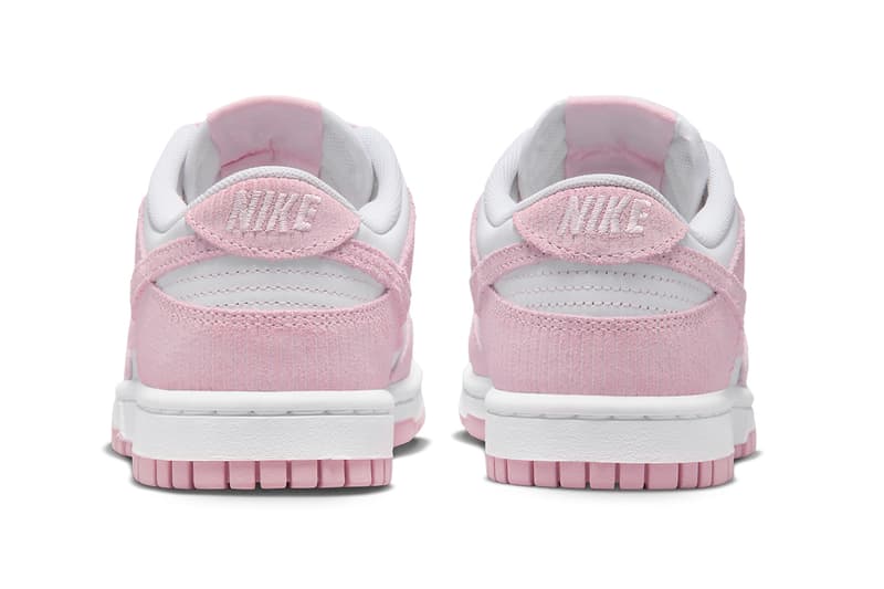 nike dunk low corduroy pink sneaker silhouette trainer
