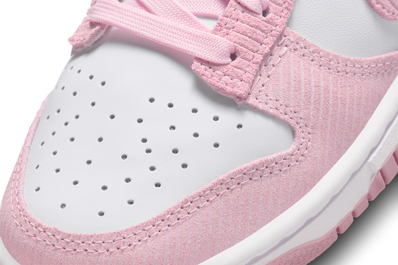 nike dunk low corduroy pink sneaker silhouette trainer