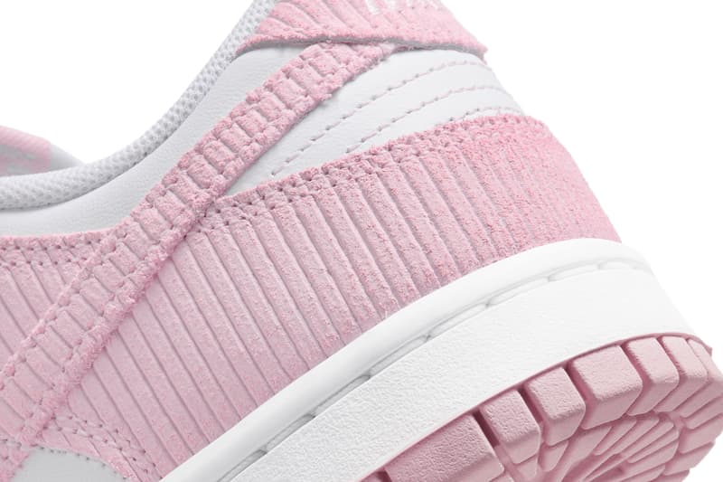 nike dunk low corduroy pink sneaker silhouette trainer