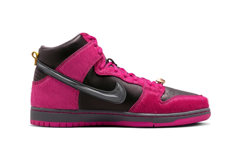 nike sb dunk high low run the jewels pink blue suede sneaker