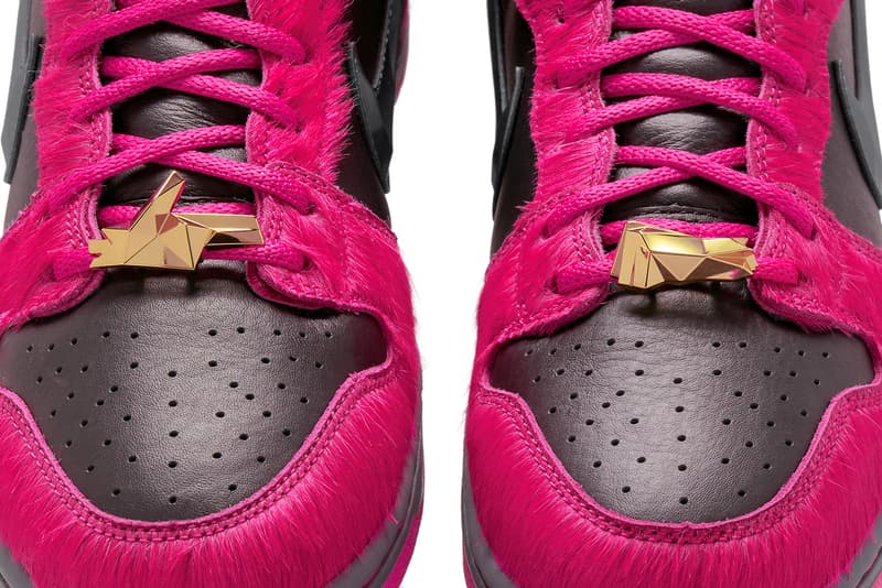 nike sb dunk high low run the jewels pink blue suede sneaker