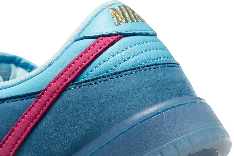 nike sb dunk high low run the jewels pink blue suede sneaker