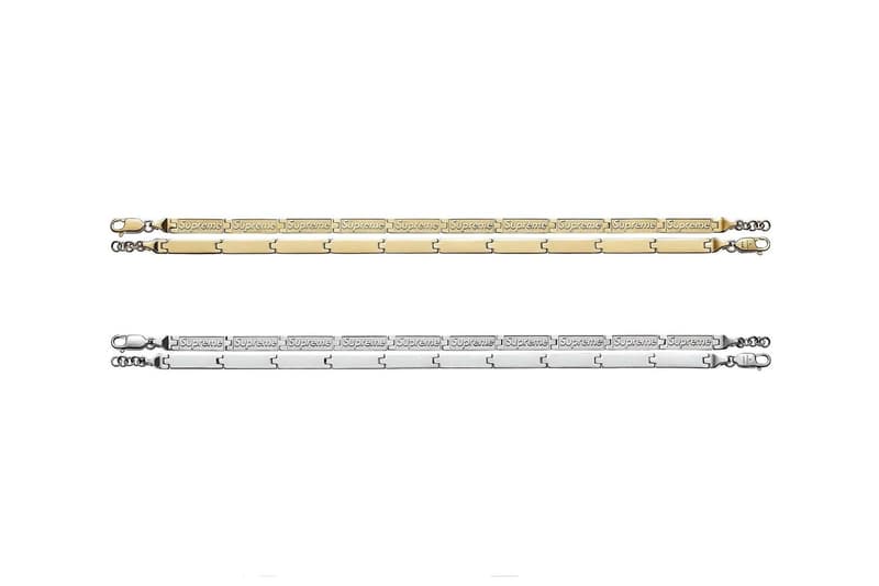 supreme jacob & co spring summer 2023 engraved link bracelets 