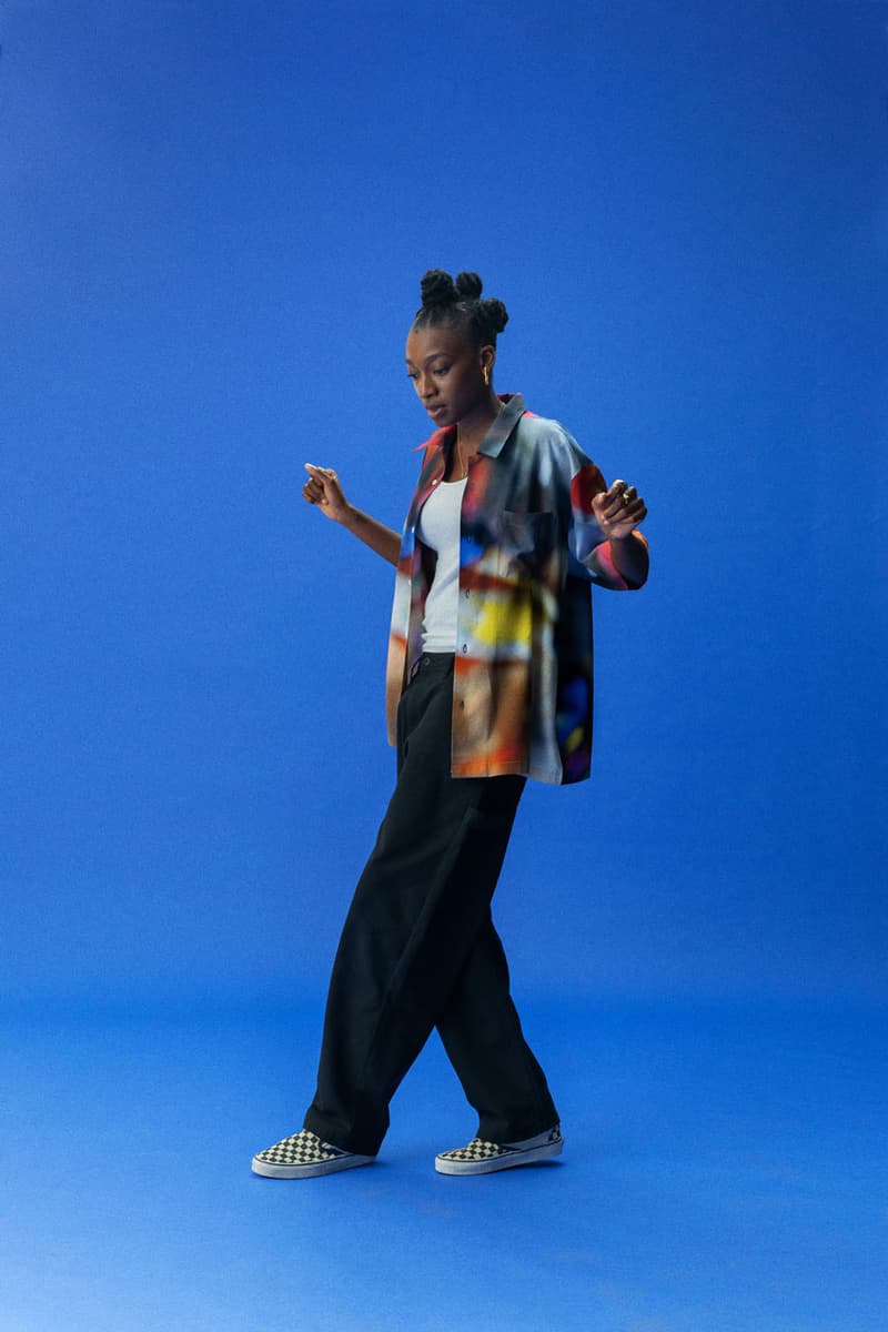 little simz vans slip on shoes checkerboard