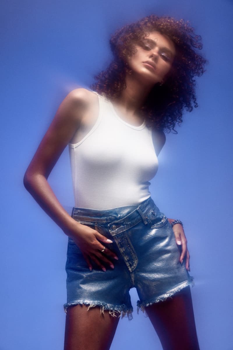 eb denim jeans skirt silver foil dress shorts