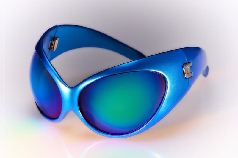 ambush alien sunglasses blue metallic silver green bug eyed