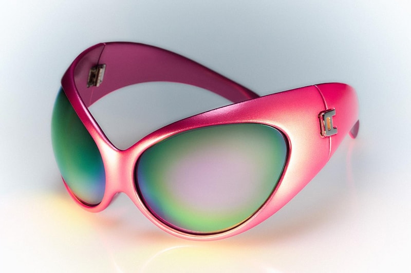 ambush alien sunglasses blue metallic silver green bug eyed