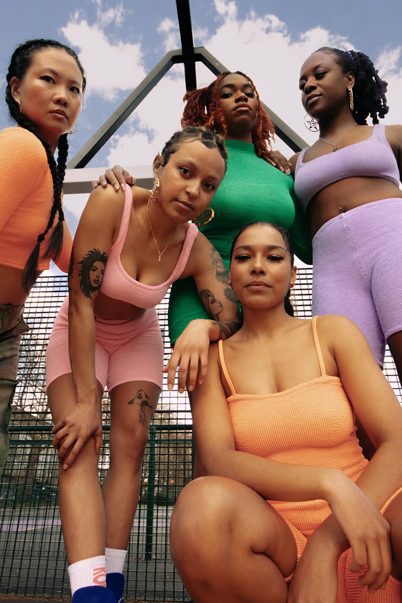 hunza g crinkle fabric playsuits bodysuits strappy tops roller disco rollerskates