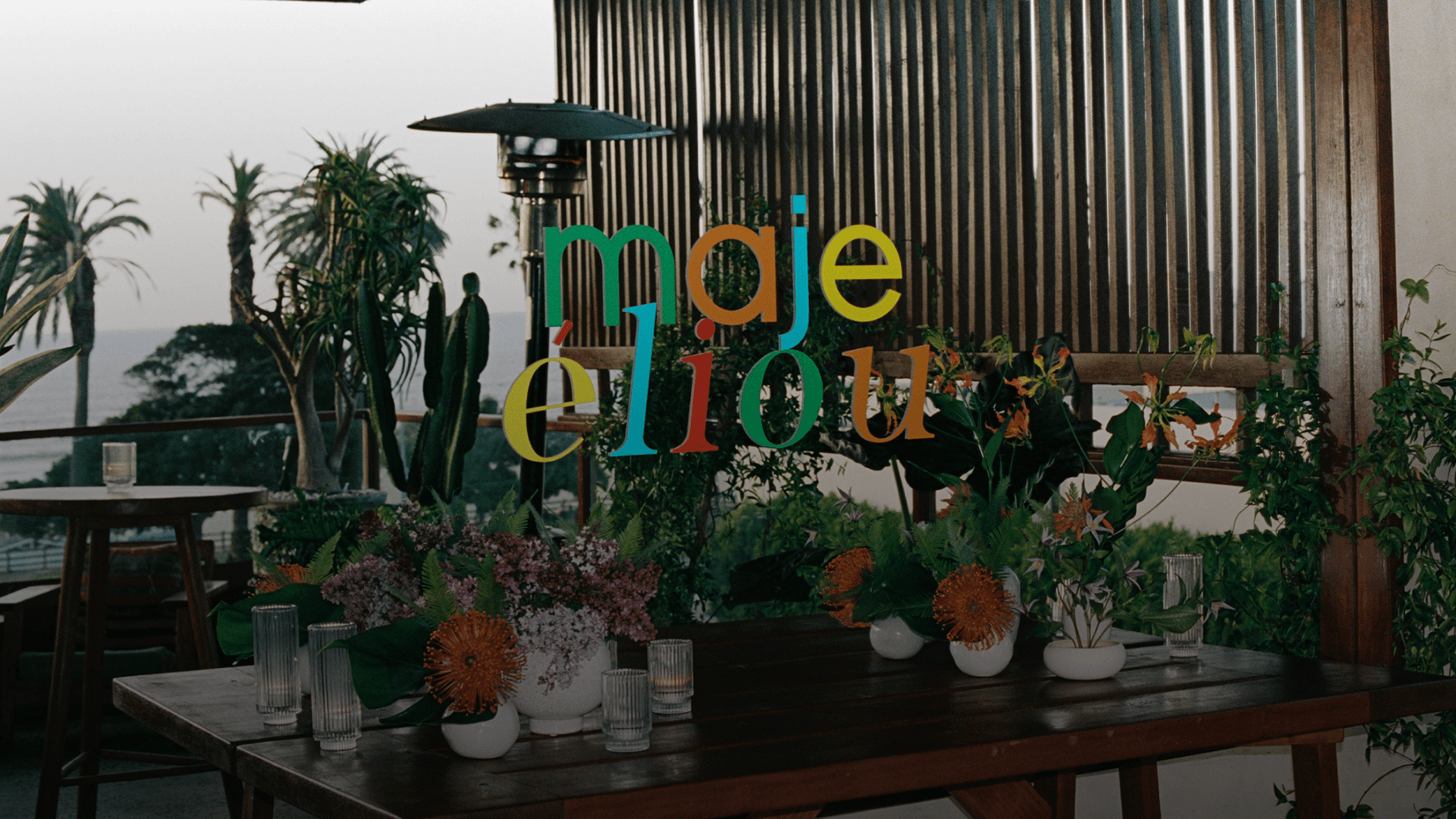 hypebae maje eliou tropical purple capsule collection exclusive collaboration launch dinner event los angeles santa monica elephante