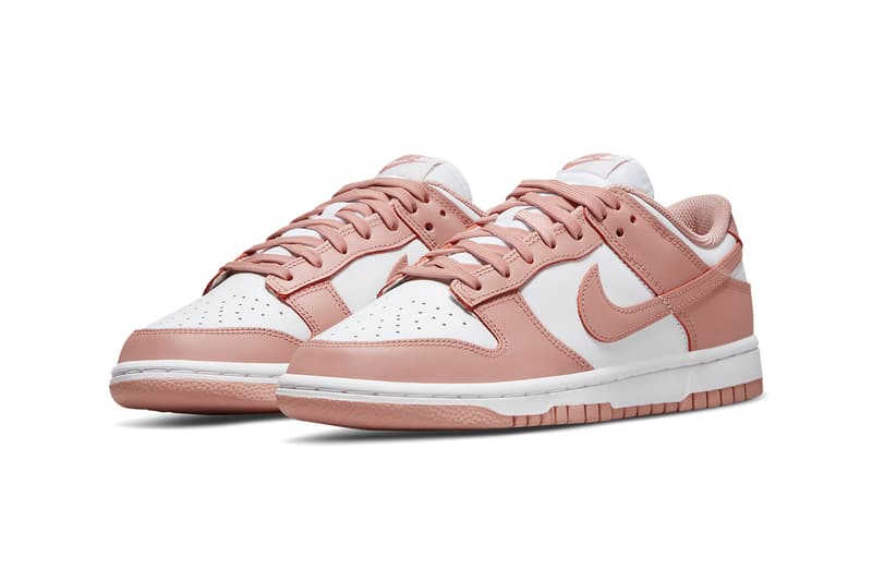 nike dunk low pink rose whisper white sneaker