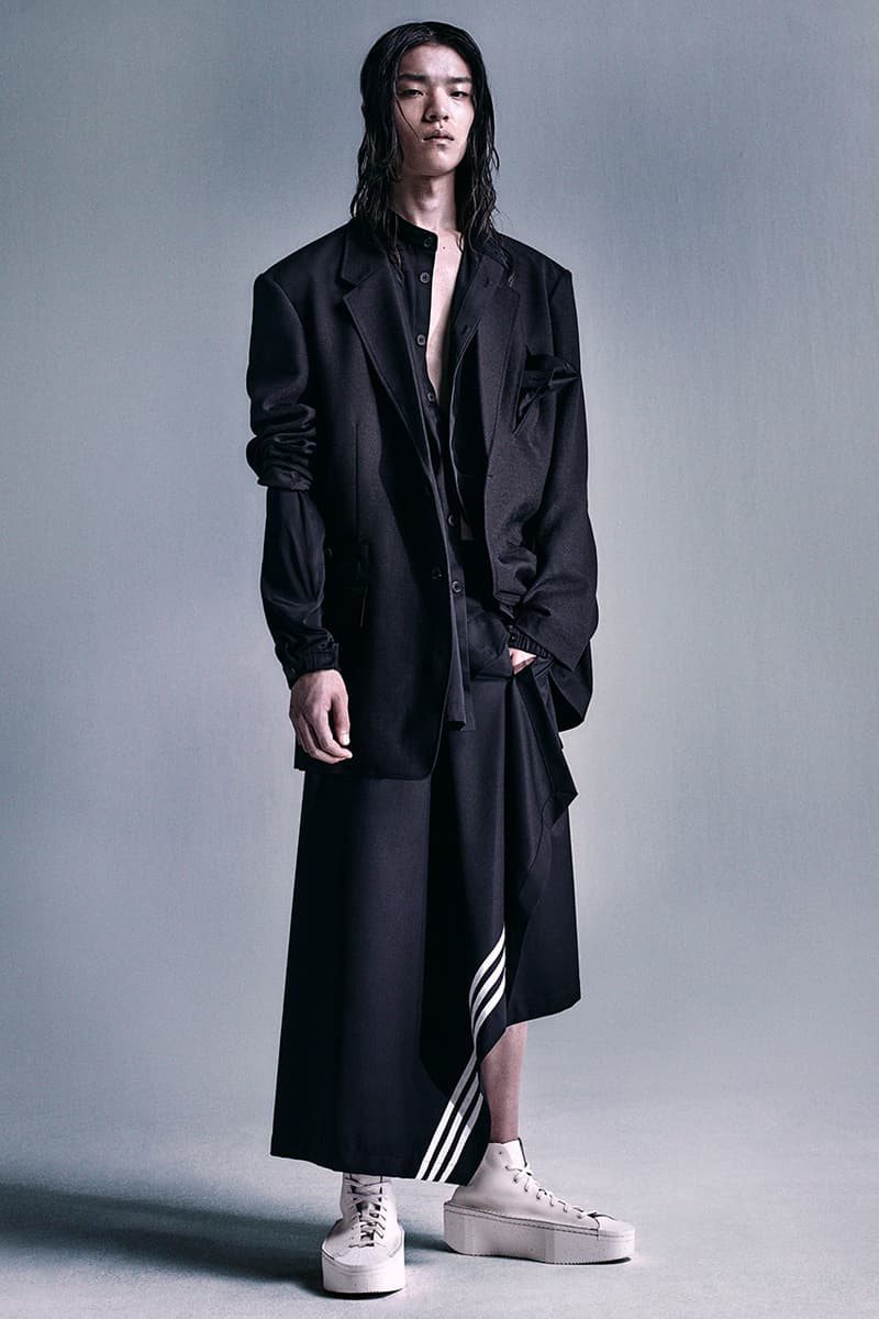 adidas Yohji Yamamoto Y-3 spring/summer 2024 lookbook beach towel bags water slides sandals dresses joggers jackets 