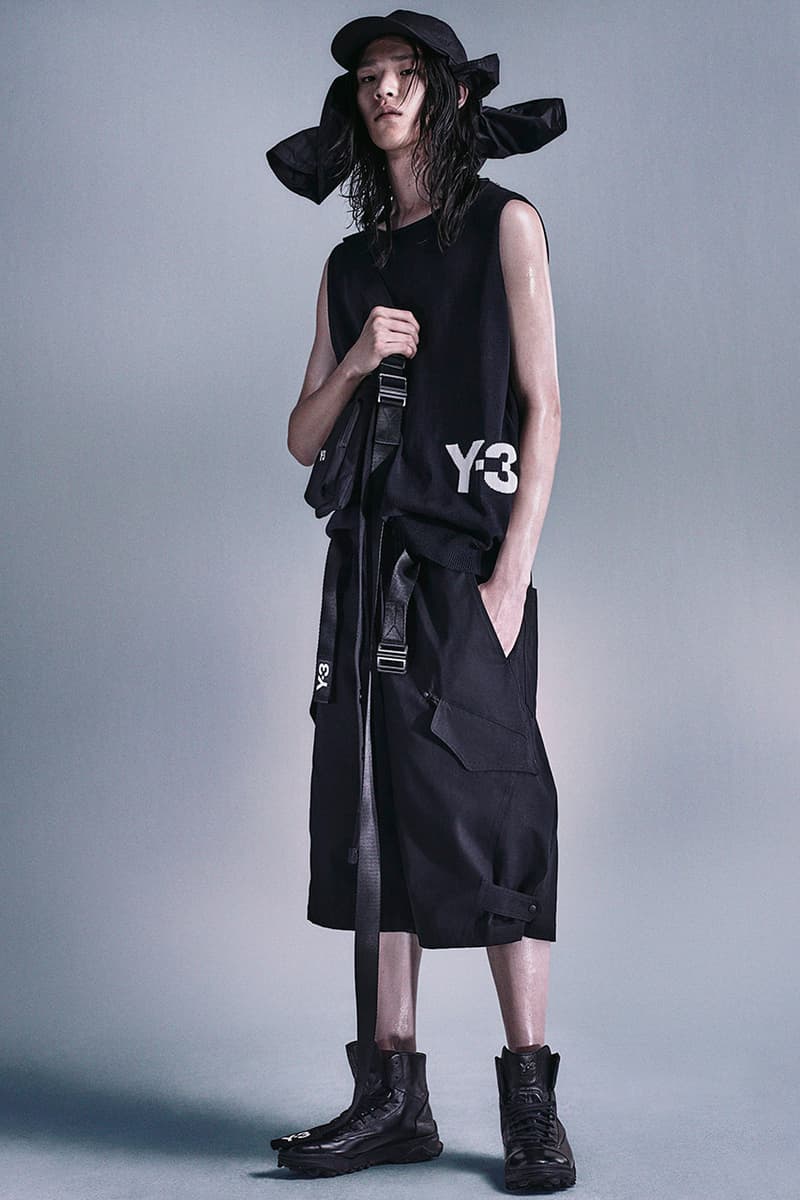 adidas Yohji Yamamoto Y-3 spring/summer 2024 lookbook beach towel bags water slides sandals dresses joggers jackets 