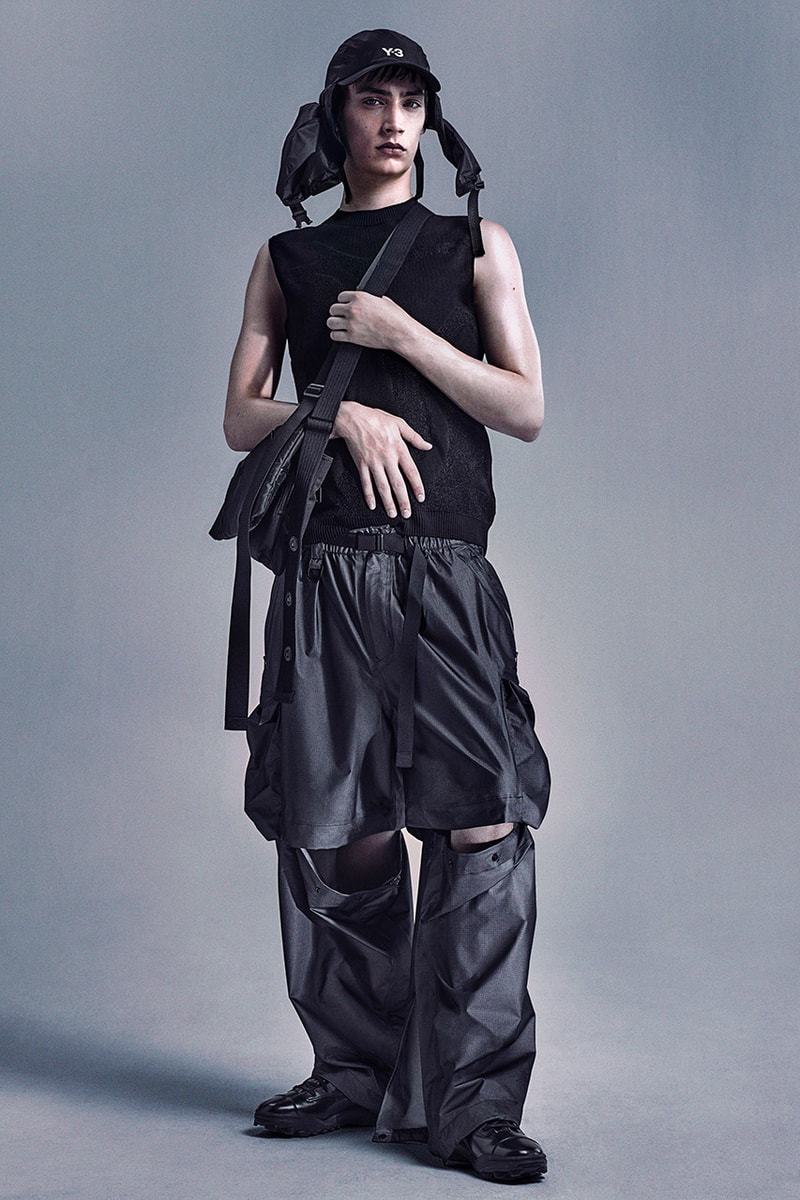 adidas Yohji Yamamoto Y-3 spring/summer 2024 lookbook beach towel bags water slides sandals dresses joggers jackets 