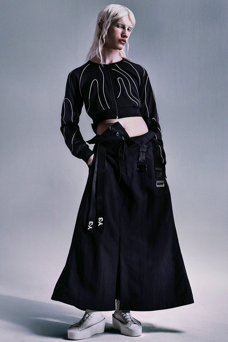 adidas Yohji Yamamoto Y-3 spring/summer 2024 lookbook beach towel bags water slides sandals dresses joggers jackets 