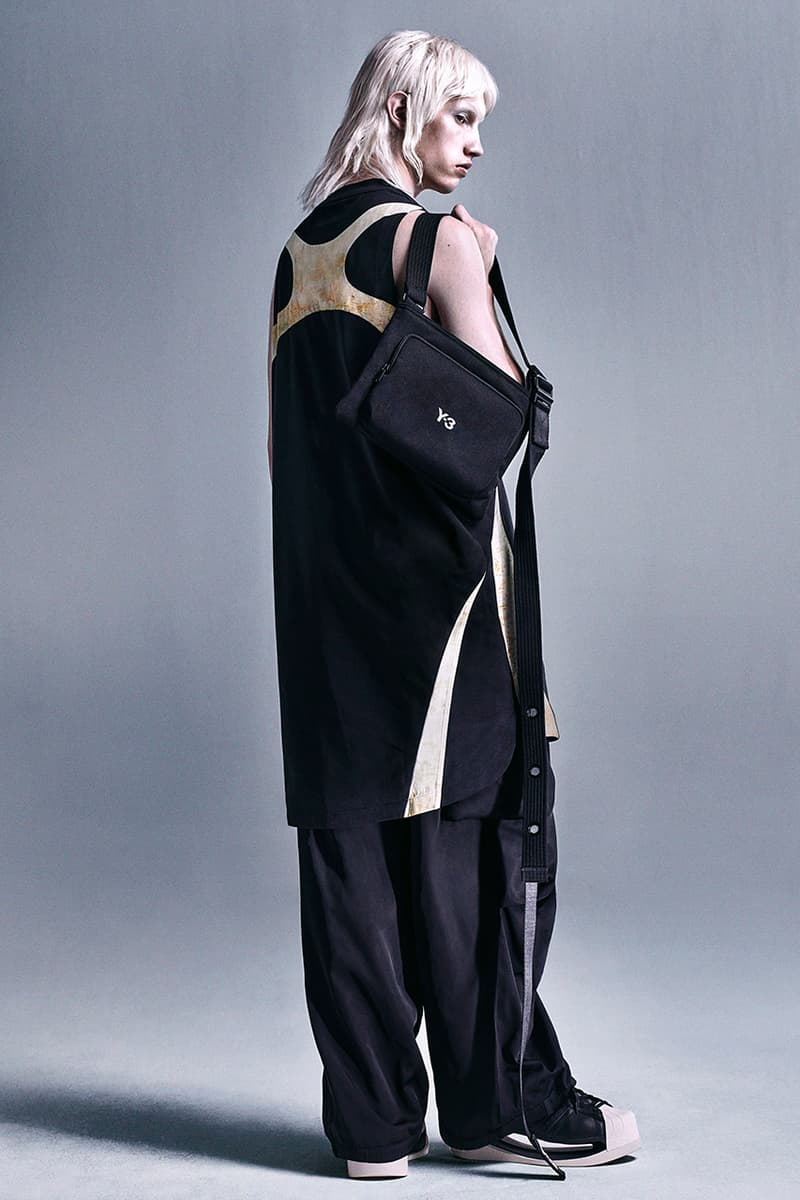 adidas Yohji Yamamoto Y-3 spring/summer 2024 lookbook beach towel bags water slides sandals dresses joggers jackets 