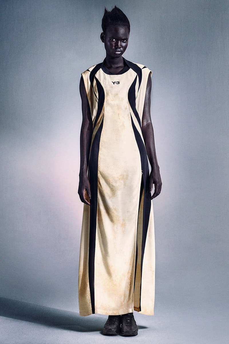 adidas Yohji Yamamoto Y-3 spring/summer 2024 lookbook beach towel bags water slides sandals dresses joggers jackets 