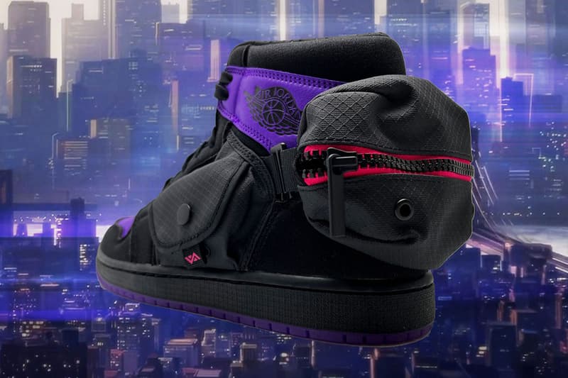 air jordan 1 utility stash spider-man sneakers black purple