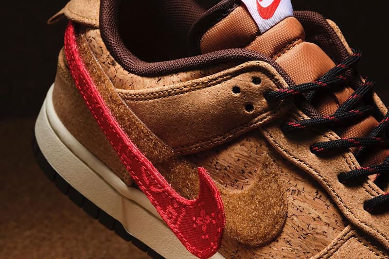 clot sneakers cork brown nike dunk shoes 