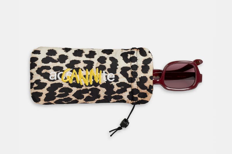 ganni ace tate sunglasses pink burgundy green brown frames