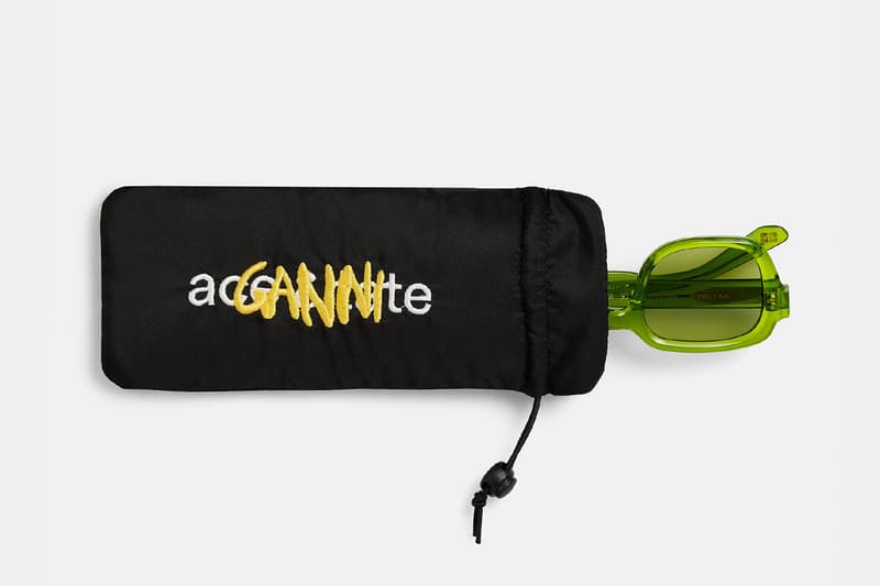 ganni ace tate sunglasses pink burgundy green brown frames