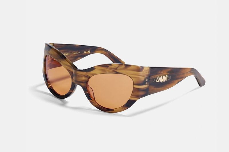 ganni ace tate sunglasses pink burgundy green brown frames