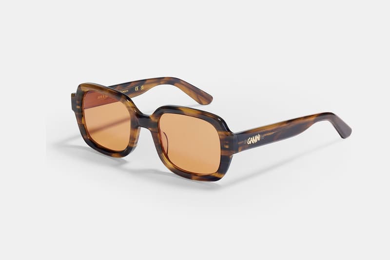 ganni ace tate sunglasses pink burgundy green brown frames