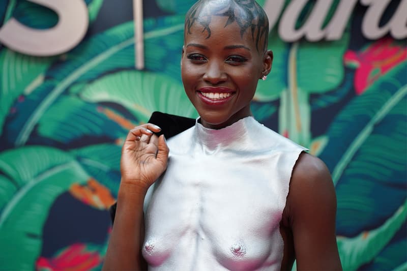 lupita nyongo head tattoo breastplate