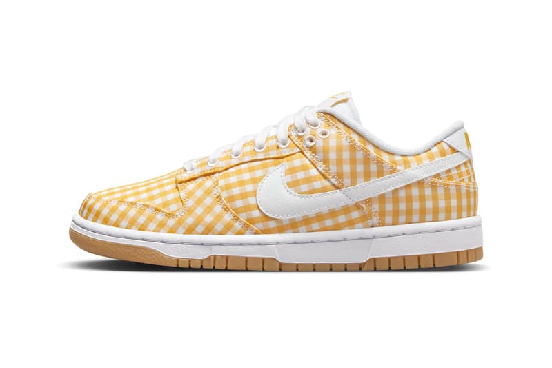 nike dunk low yellow gingham sneaker release details