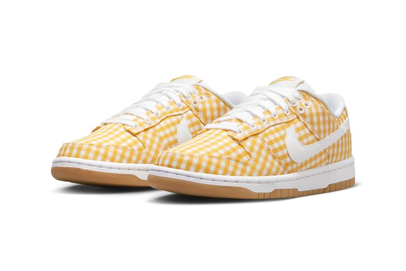 nike dunk low yellow gingham sneaker release details
