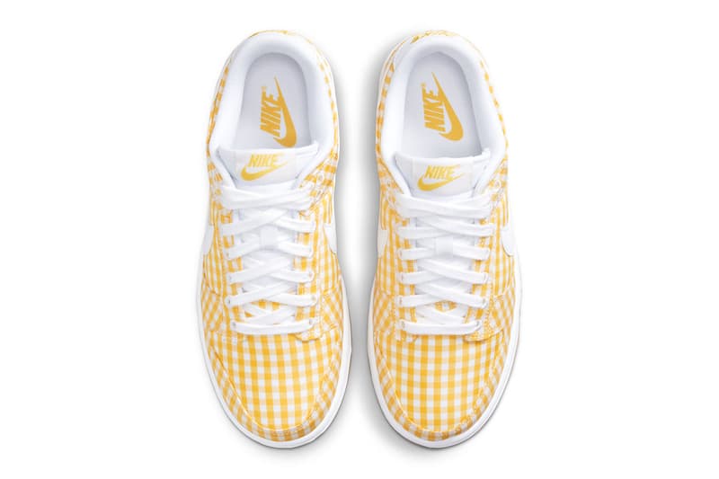 nike dunk low yellow gingham sneaker release details