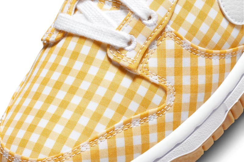 nike dunk low yellow gingham sneaker release details