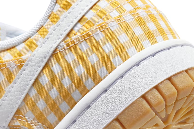 nike dunk low yellow gingham sneaker release details
