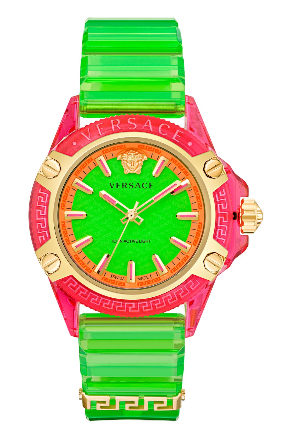 Versace new Icon Active Indiglo movement dial backlighting spring summer 2023 SS23