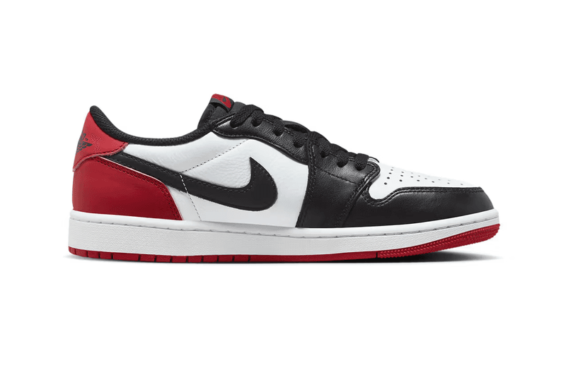 air jordan 1 low black toe sneaker red leather 