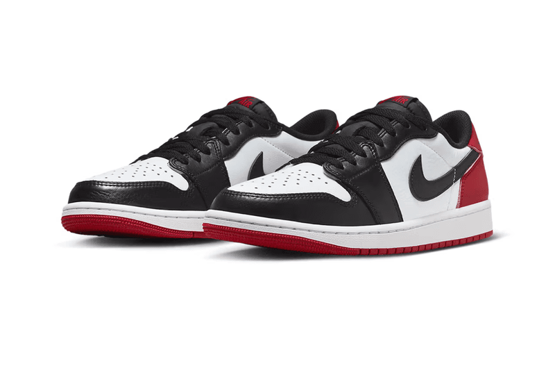 air jordan 1 low black toe sneaker red leather 