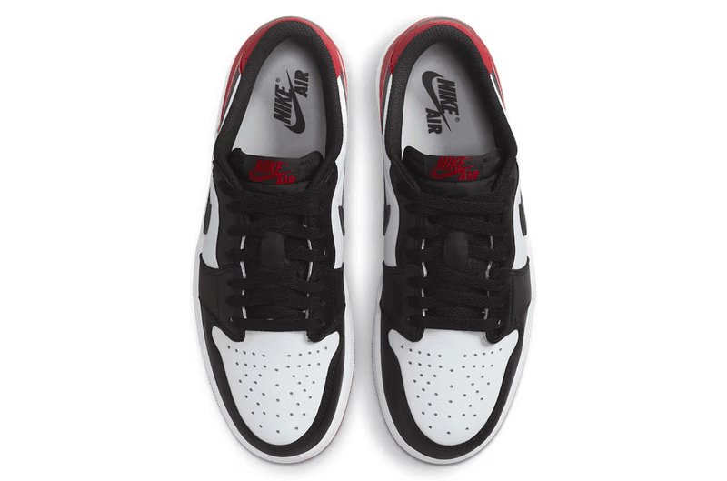 air jordan 1 low black toe sneaker red leather 