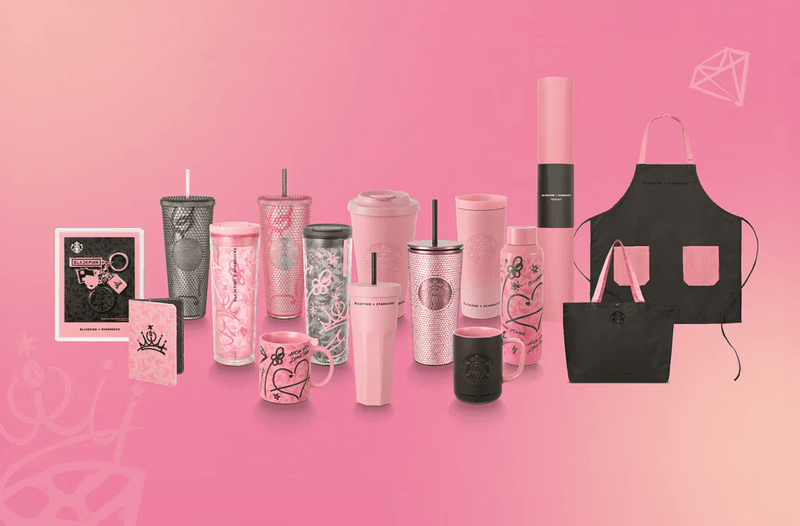 blackpink starbucks drinks coffee frappuccino pink merchandise cups