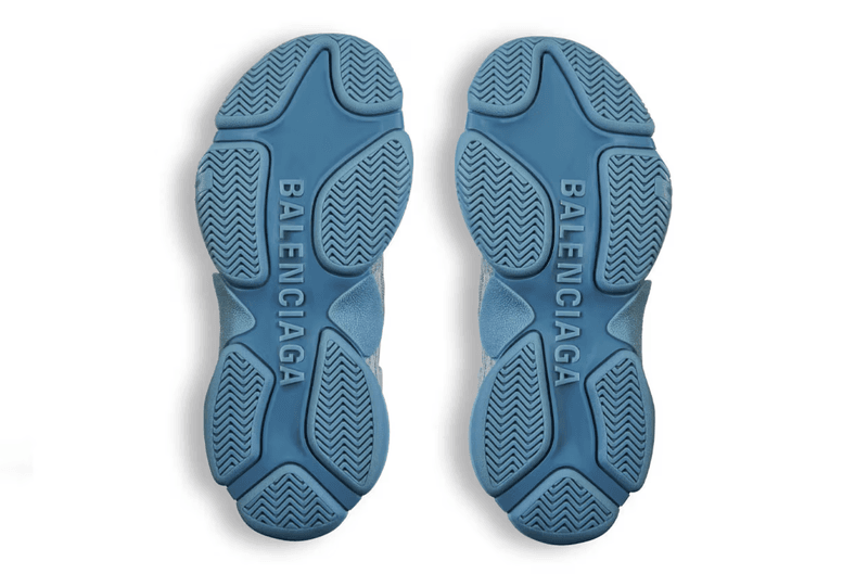 balenciaga denim triple s sneaker blue chunky sole shoe