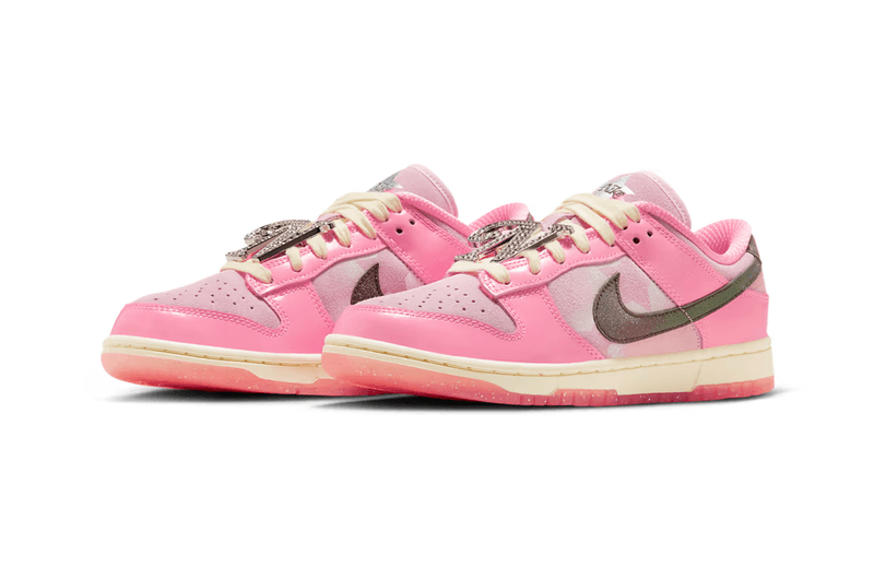 nike barbie sneakers pink dunk low chain bling laces
